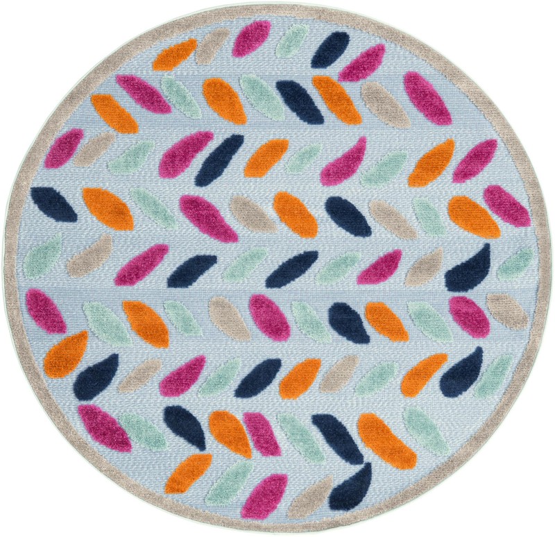 5' 3 x 5' 3 Boyd · Abstract Outdoor Rug, blue
