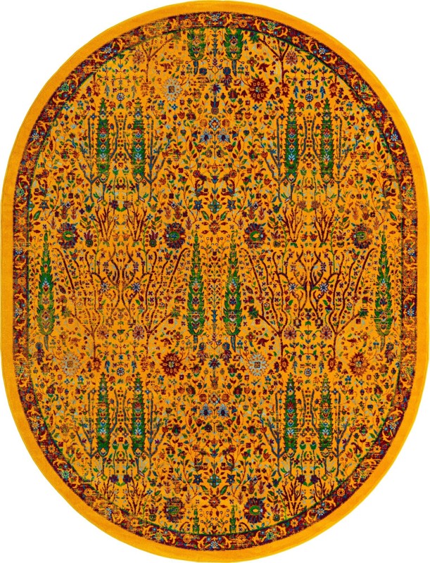 7' 10 x 10' Somers · Border rug, yellow