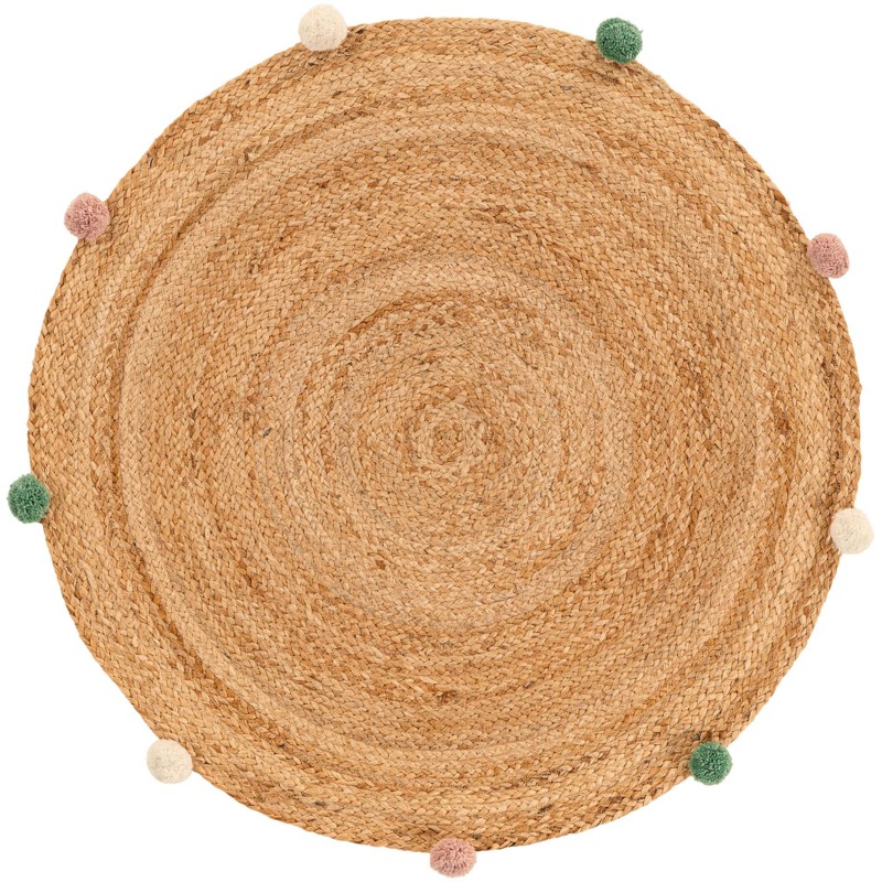 3' 1 x 3' 1 Godwin · Solid Wool Braided Jute Rug, multi