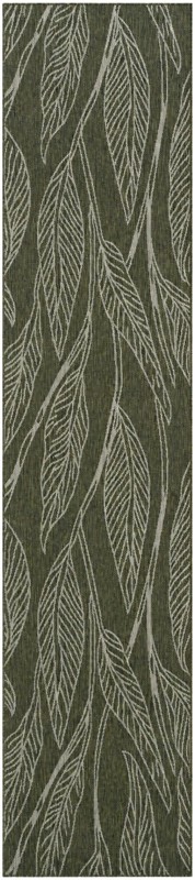 2' 7 x 12' Milton · Floral / botanical Outdoor Rug, green