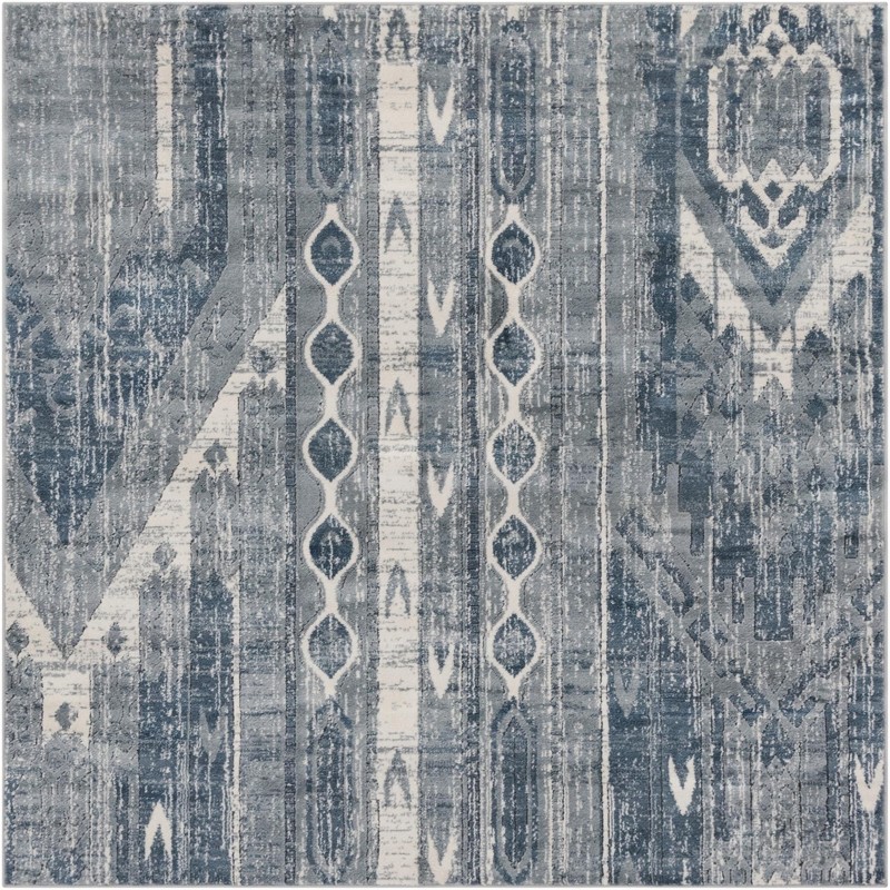 6' x 6' Cardinal · Abstract rug, blue