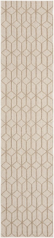 2' 7 x 12' Jasper · Geometric diamond Outdoor Rug, beige and cream