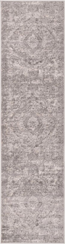 2' x 8' Priestley · Medallion rug, gray