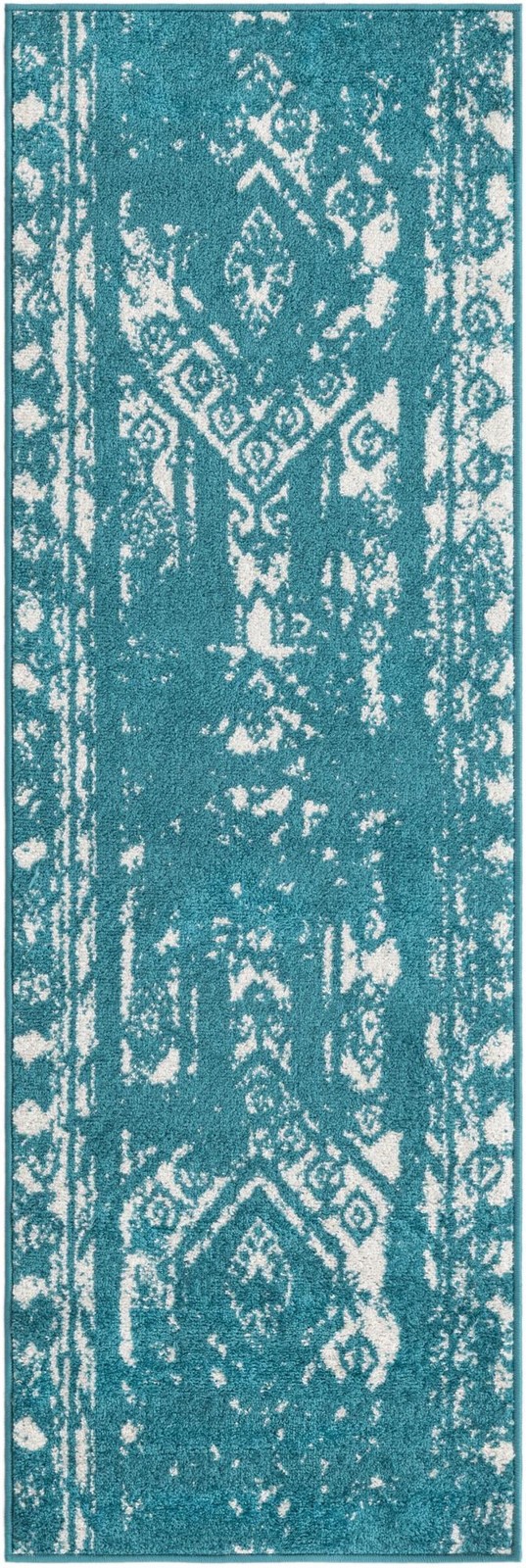 2' x 6' Underhill · Border rug, turquoise