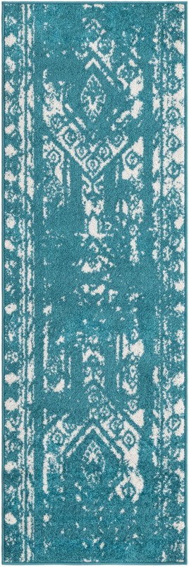 2' x 6' Underhill · Border rug, turquoise