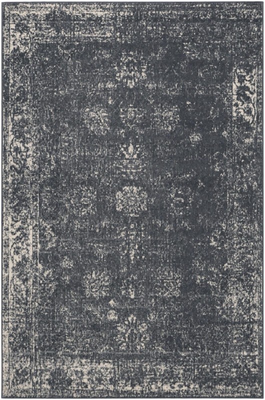 6' x 9' Blakemore · Distressed traditional rug, slate and ivory