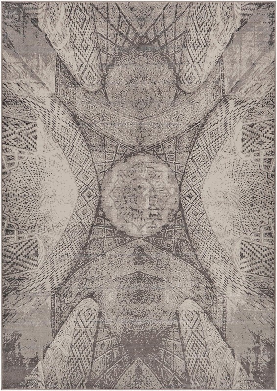 Blakemore · Abstract medallion rug, gray and ivory