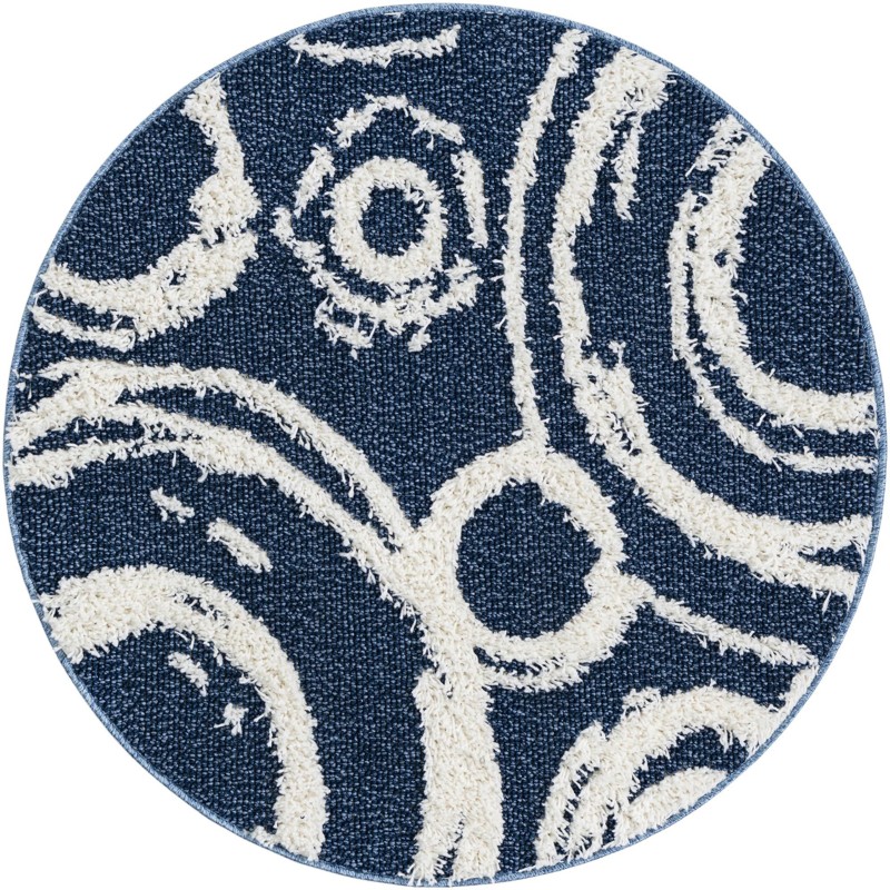 3' 3 x 3' 3 Beech · Abstract rug, blue