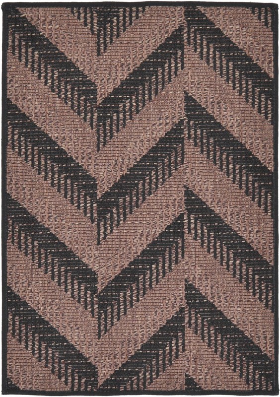 2' 2 x 3' Fanshawe · Chevron Outdoor Rug, brown and black