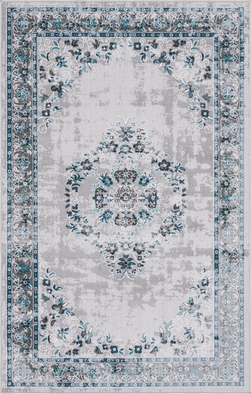 5' 3 x 8' Jeffers · Border rug, grey