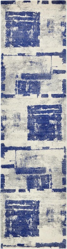 Tisdale · Abstract geometric rug, navy and ivory