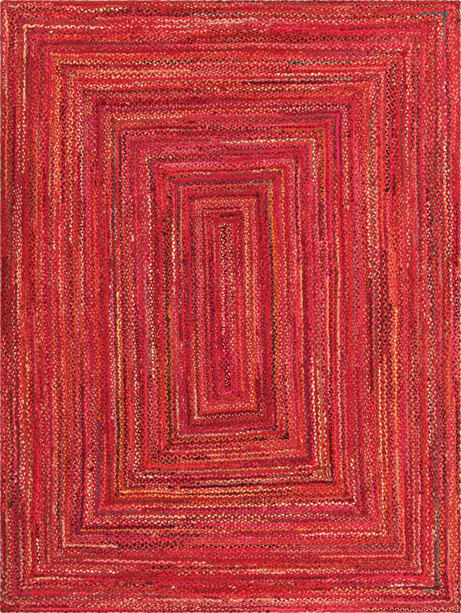 9' x 12' 2 Heywood · Border Chindi Rug, red