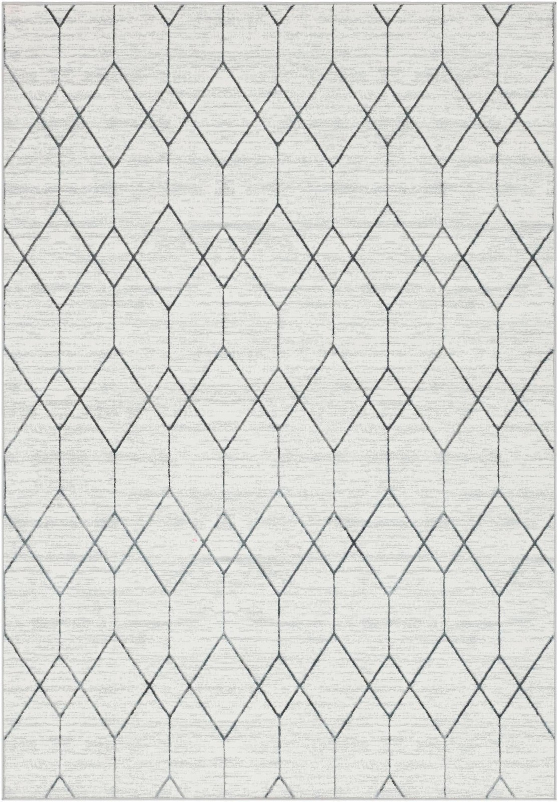 7' x 10' Thatcher · Diamond rug, white