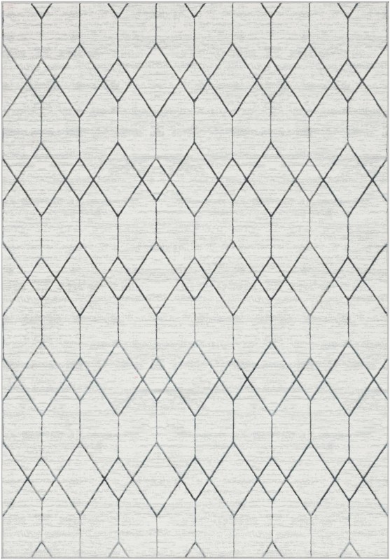 7' x 10' Thatcher · Diamond rug, white