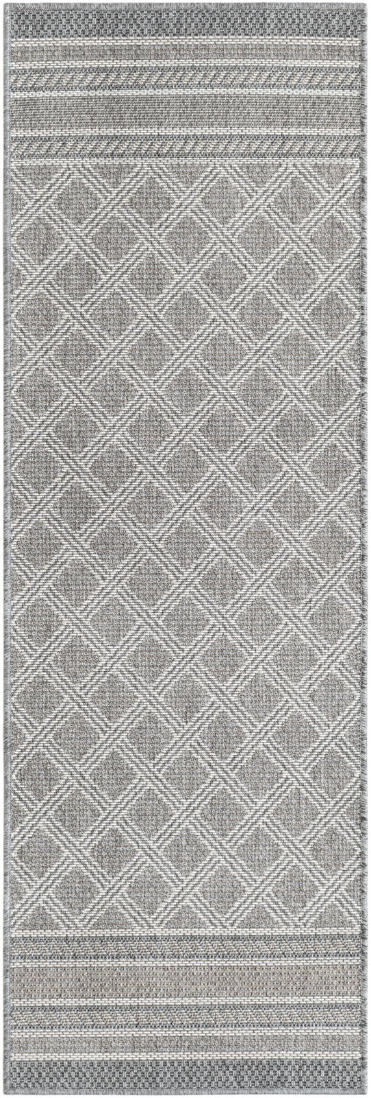 2' x 6' 1 Mercer · Diamond Outdoor Rug, gray