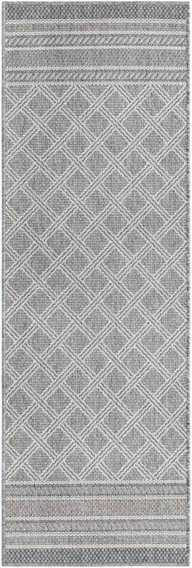 2' x 6' 1 Mercer · Diamond Outdoor Rug, gray