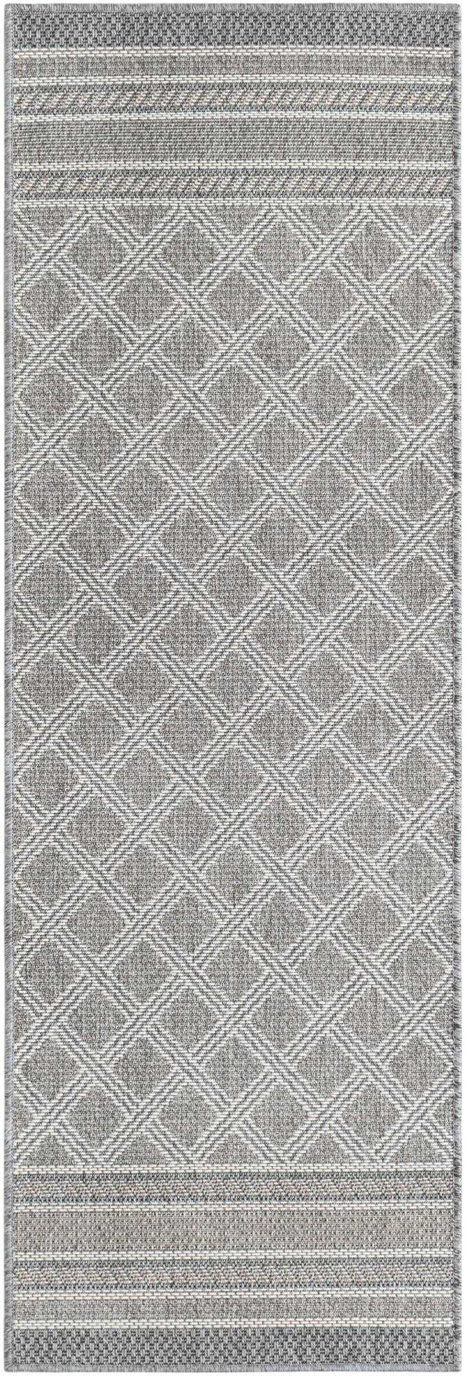 2' x 6' 1 Mercer · Diamond Outdoor Rug, gray