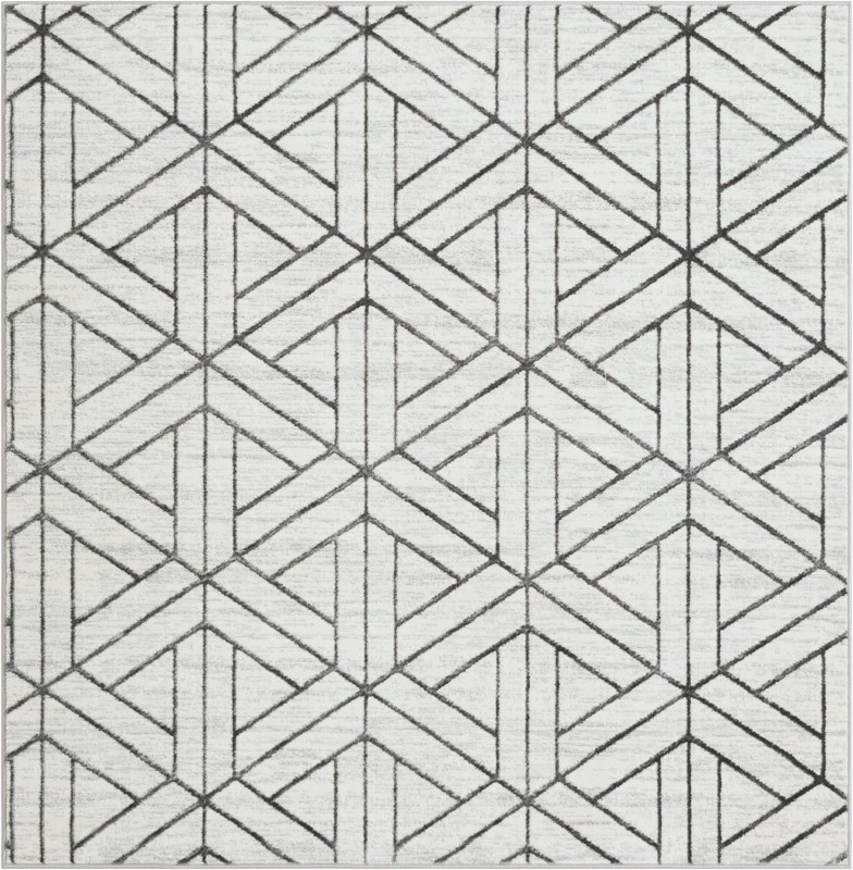 6' x 6' Norwood · Geometric rug, white