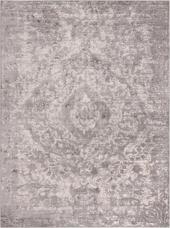 10' x 13' Priestley · Medallion rug, gray
