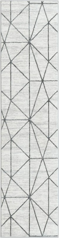 2' x 8' Gilman · Geometric rug, white
