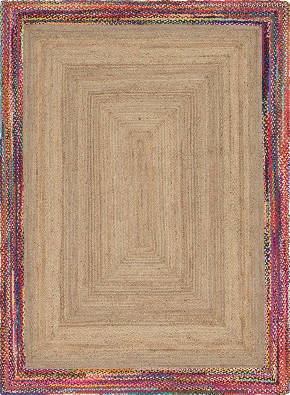 9' x 12' 2 Dabney · Border Braided Jute Rug, natural