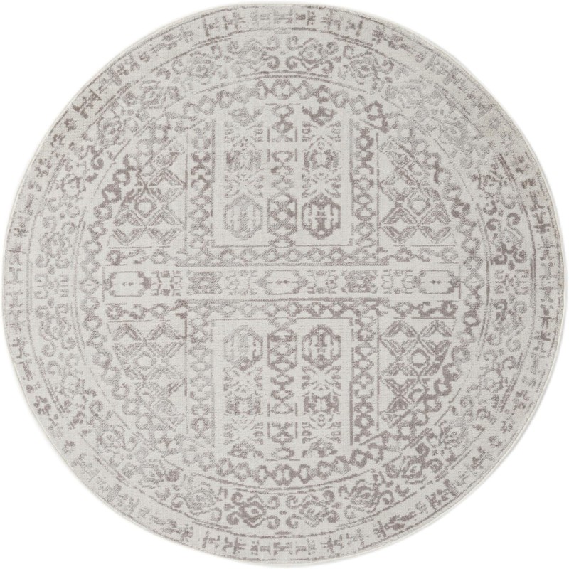 Fitch · Geometric border rug, cream and gray