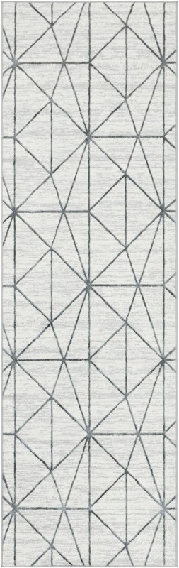 3' x 10' Gilman · Geometric rug, white