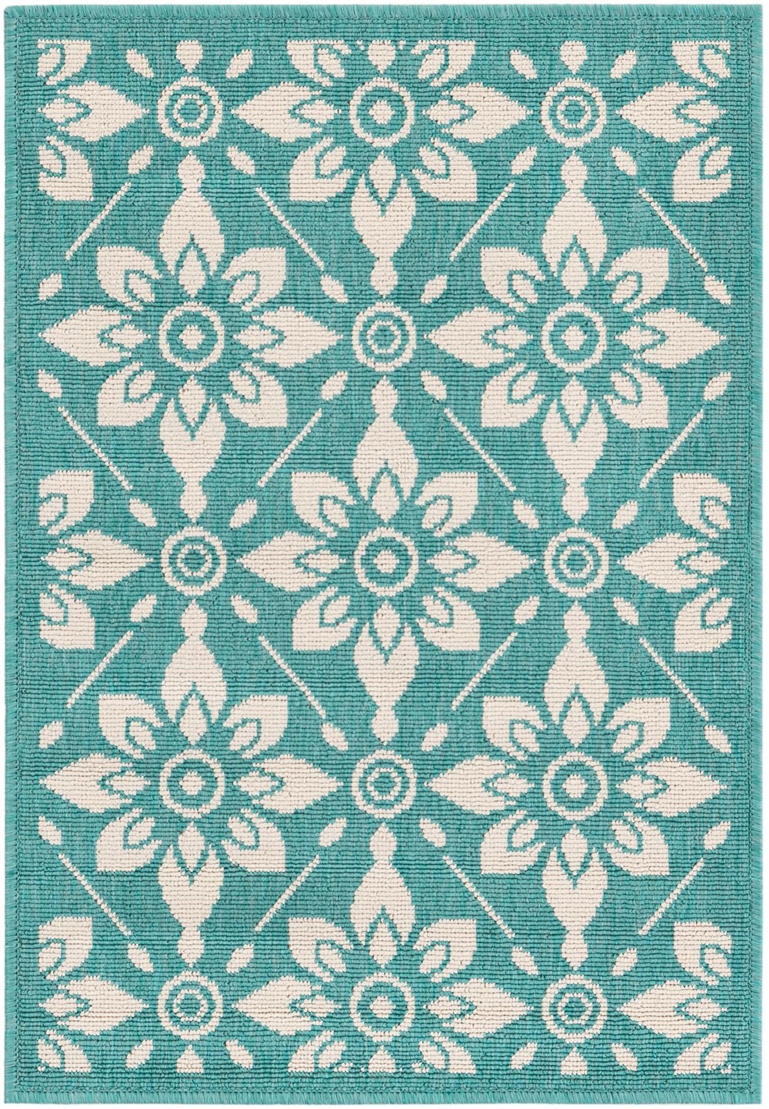 2' x 3' Selwyn · Floral / botanical Outdoor Rug, teal