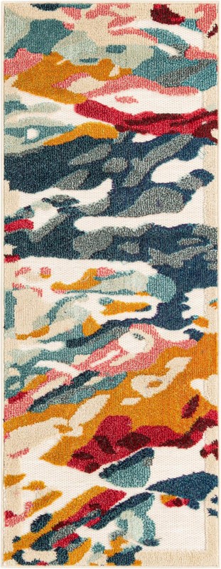 2' x 5' Viola · Abstract Outdoor Rug, multi