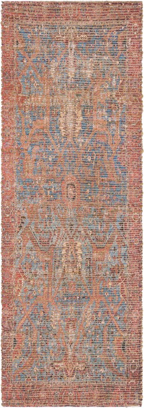 2' 2 x 6' 1 Novato · Distressed traditional rug, blue and terracotta