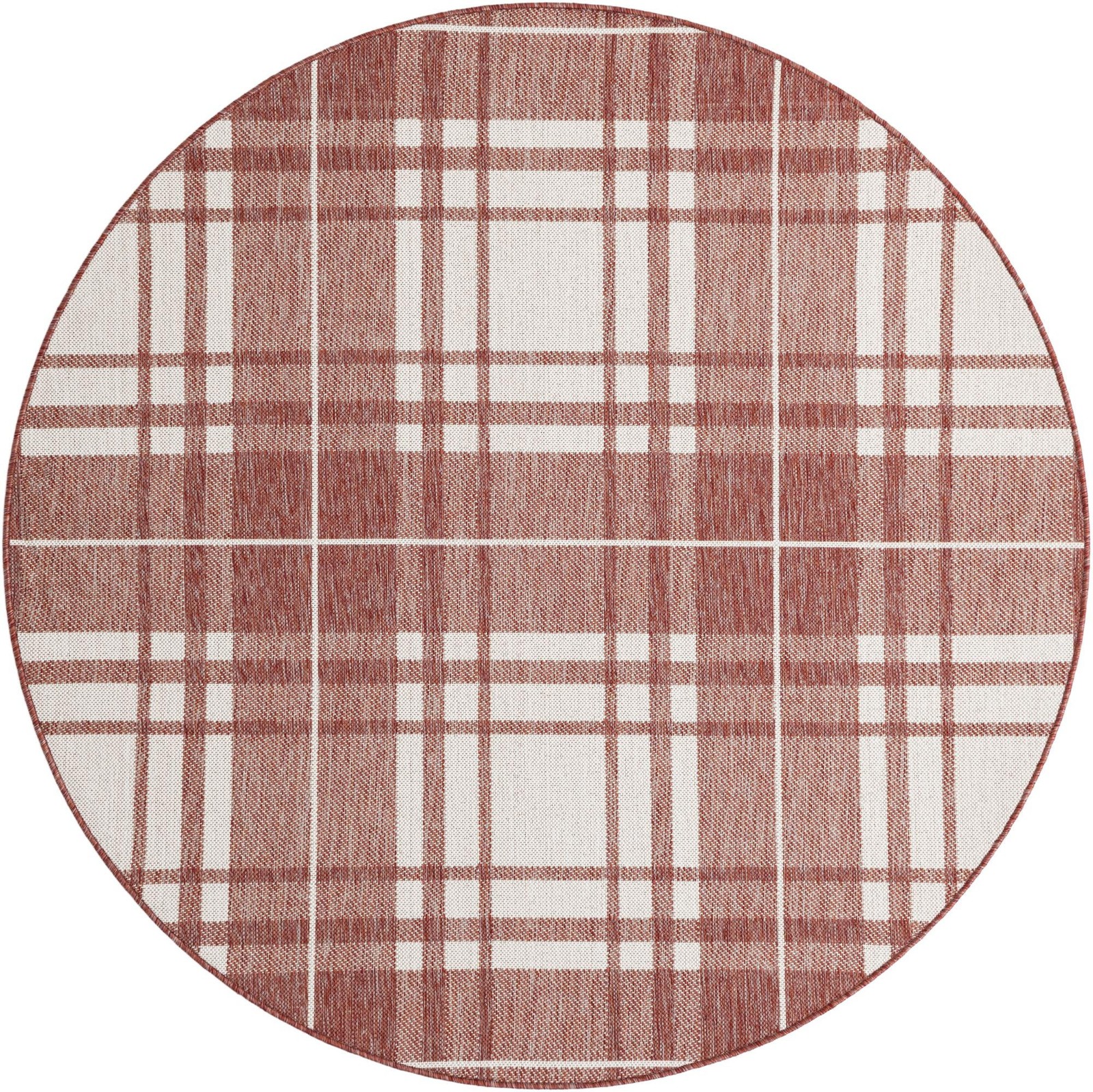 6' x 6' Maguire · Plaid Outdoor Rug, red