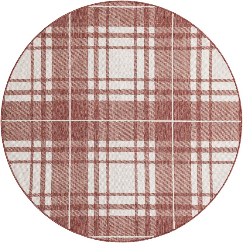 Maguire · Plaid Outdoor Rug, red