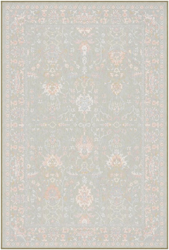 4' x 6' Sandys · Border Washable Rug, light green