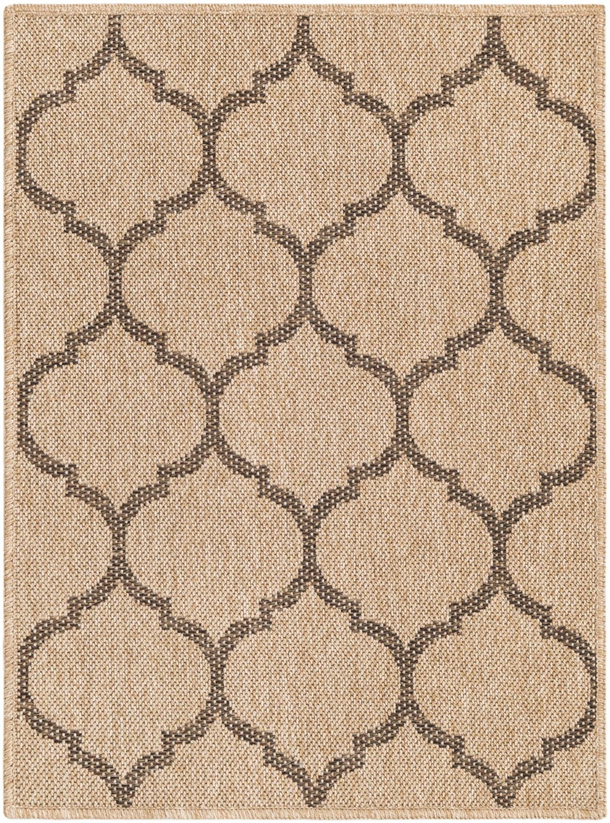 2' x 3' Flora · Lattice rug, natural and brown