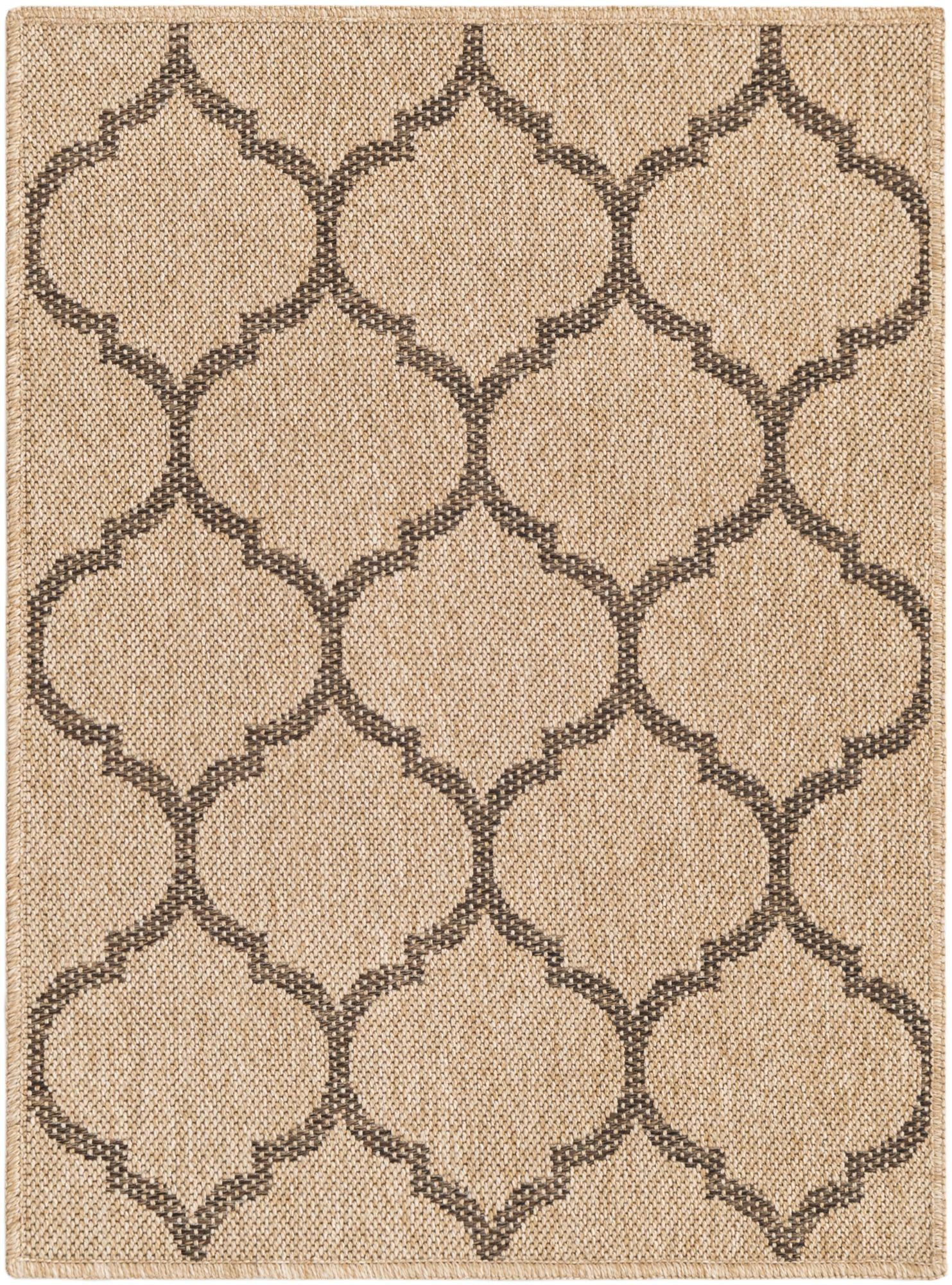 2' x 3' Flora · Lattice rug, natural and brown