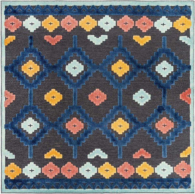 Beale · Border Outdoor Rug, charcoal