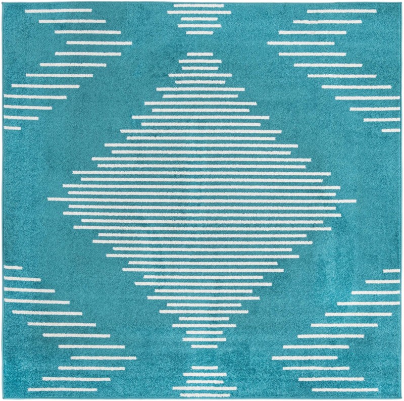 7' x 7' Knox · Diamond rug, turquoise