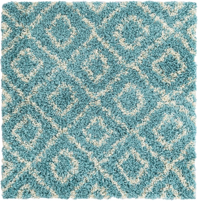 3' 3 x 3' 3 Brock · Diamond Shag Rug, aqua