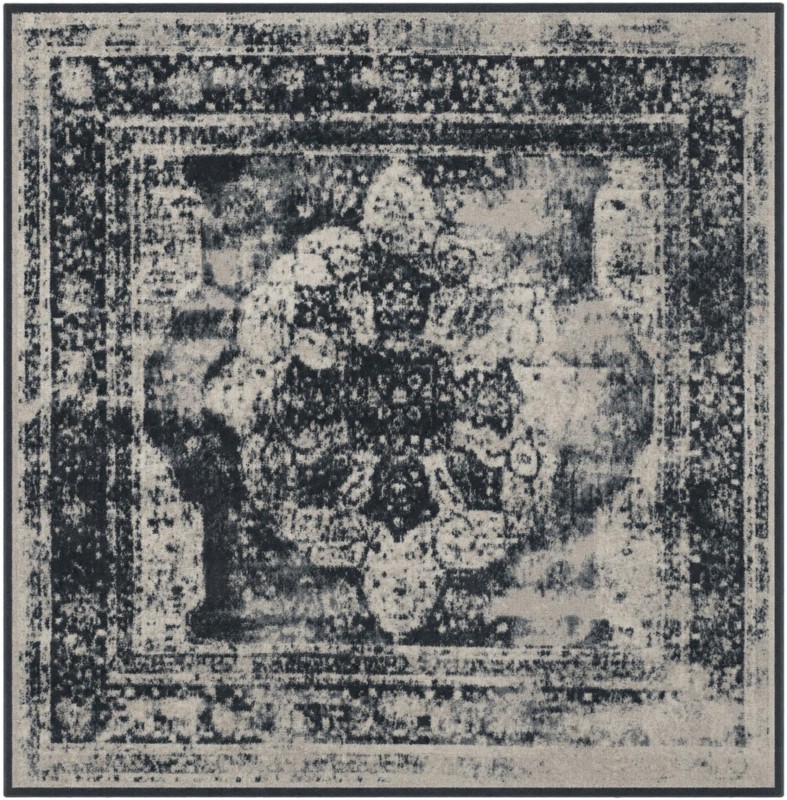 Blakemore · Distressed medallion rug, slate and ivory