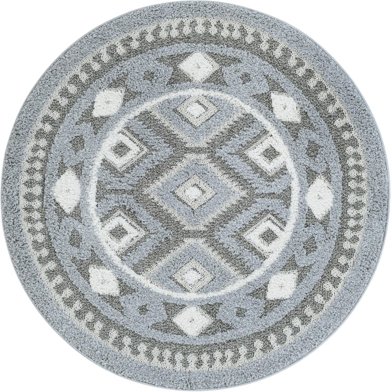 5' 3 x 5' 3 Bernard · Border rug, gray