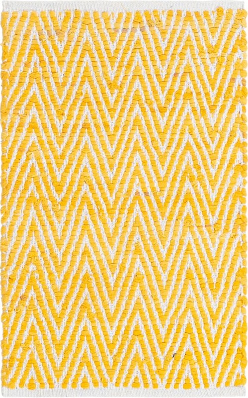 Hopkins · Chevron Chindi Rug, yellow and ivory