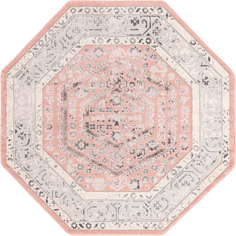7' x 7' Broadhurst · Medallion rug, rose