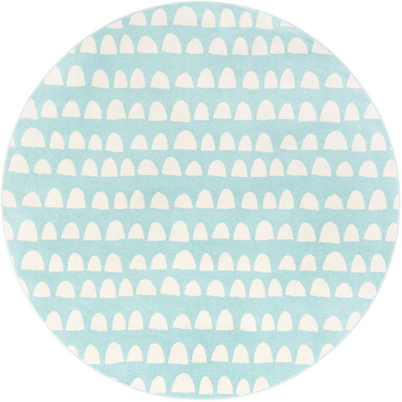 7' 10 x 7' 10 Halloran · Geometric rug, clear blue