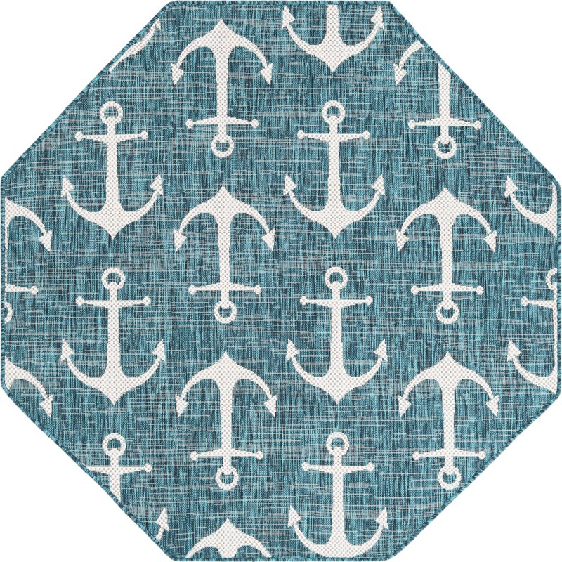 5' 3 x 5' 3 Millbrook · Pictoral Outdoor Rug, teal