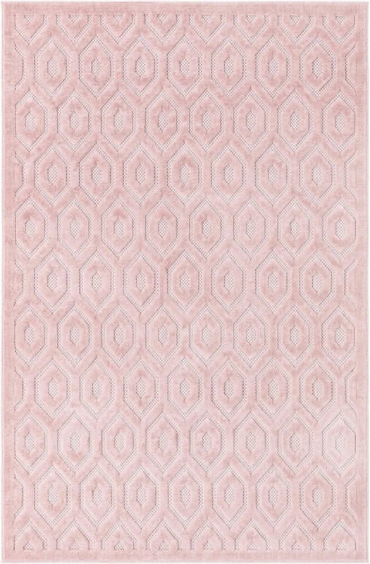 5' 3 x 8' Roanoke · Geometric lattice Outdoor Rug, soft pink