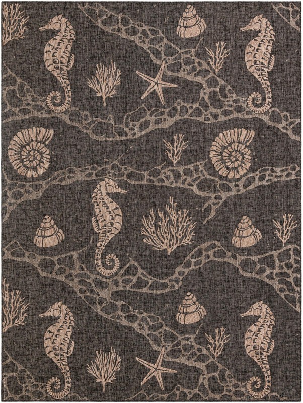 9' x 12' Daly · Pictoral Outdoor Rug, black