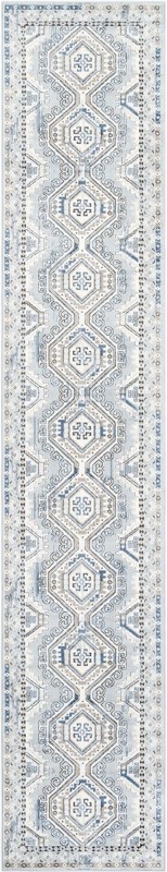 3' x 16' 5 Harmon · Border rug, aqua blue