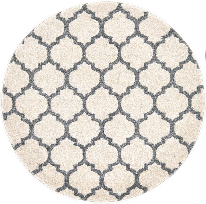 3' x 3' Arkwright · Trellis rug, beige and gray