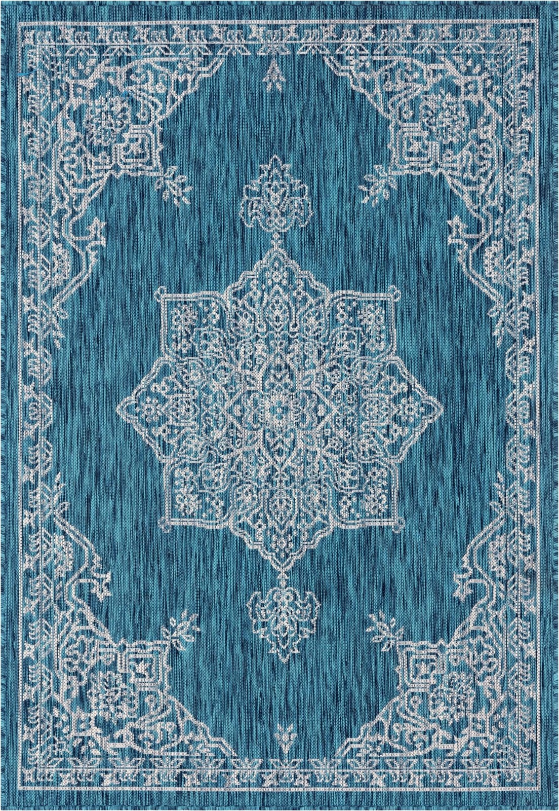 4' x 6' Rhys · Border Outdoor Rug, teal