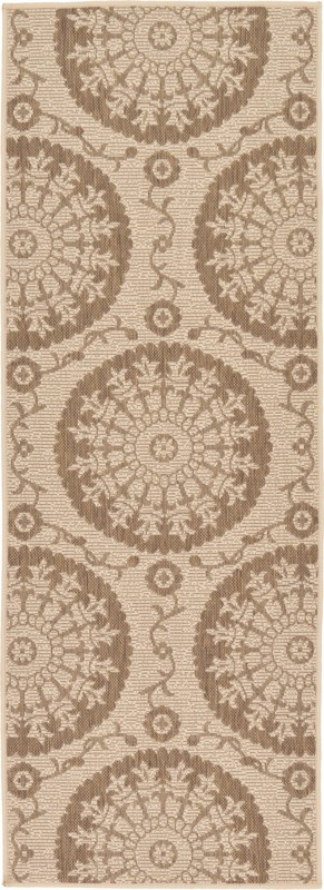 Fanshawe · Medallion Outdoor Rug, brown and beige